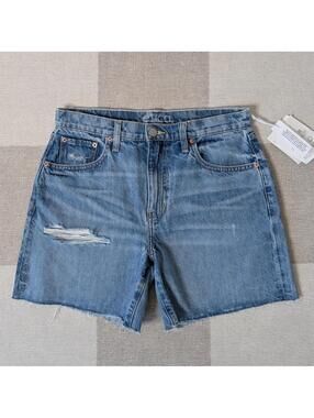 NWT Etica Skylar Denim Boyfriend Shorts Size 28 5" Inseam Relaxed Sustainable